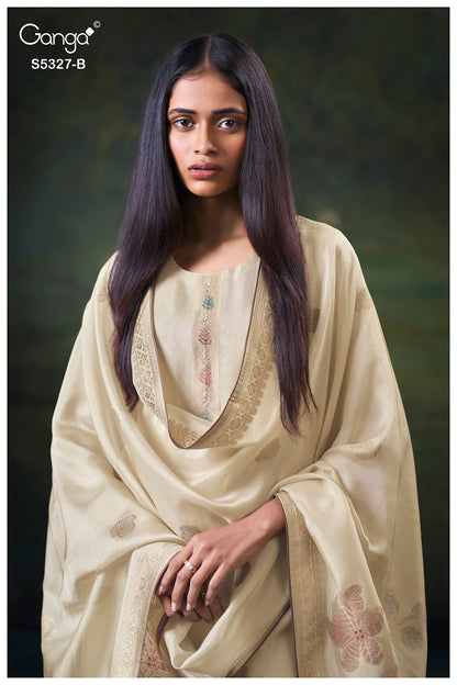 Kyoko S5327 Ganga Woven Silk Plazzo Style Suits Wholesale Rate