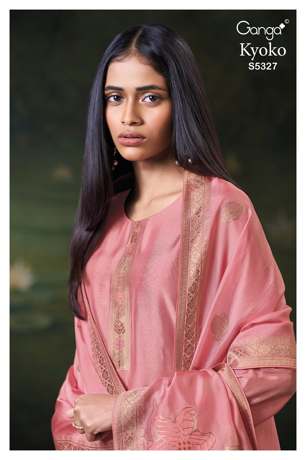 Kyoko S5327 Ganga Woven Silk Plazzo Style Suits Wholesale Rate