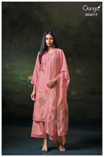 Kyoko S5327 Ganga Woven Silk Plazzo Style Suits Wholesale Rate