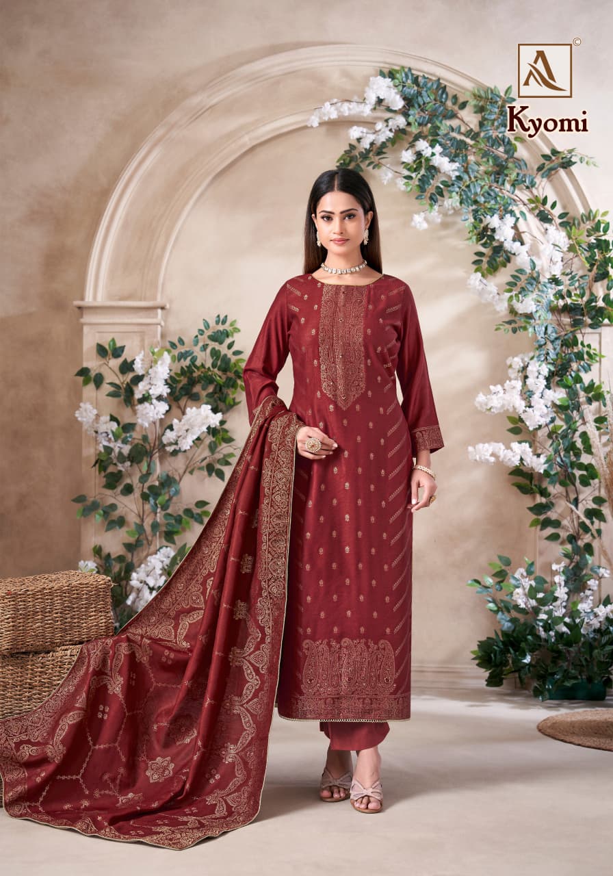 Kyomi Alok Viscose Karachi Pashmina Salwar Suits Wholesaler Ahmedabad