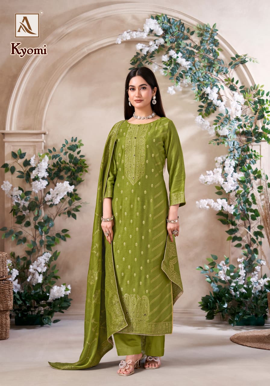 Kyomi Alok Viscose Karachi Pashmina Salwar Suits Wholesaler Ahmedabad
