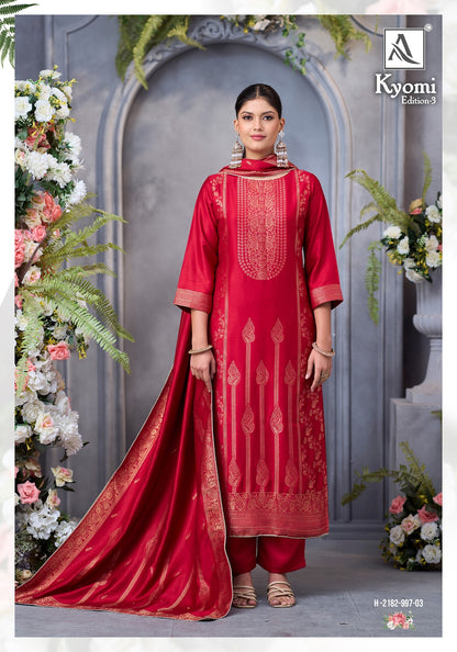 Kyomi Edition 3 Alok Premium Viscose Pashmina Suits Exporter Ahmedabad