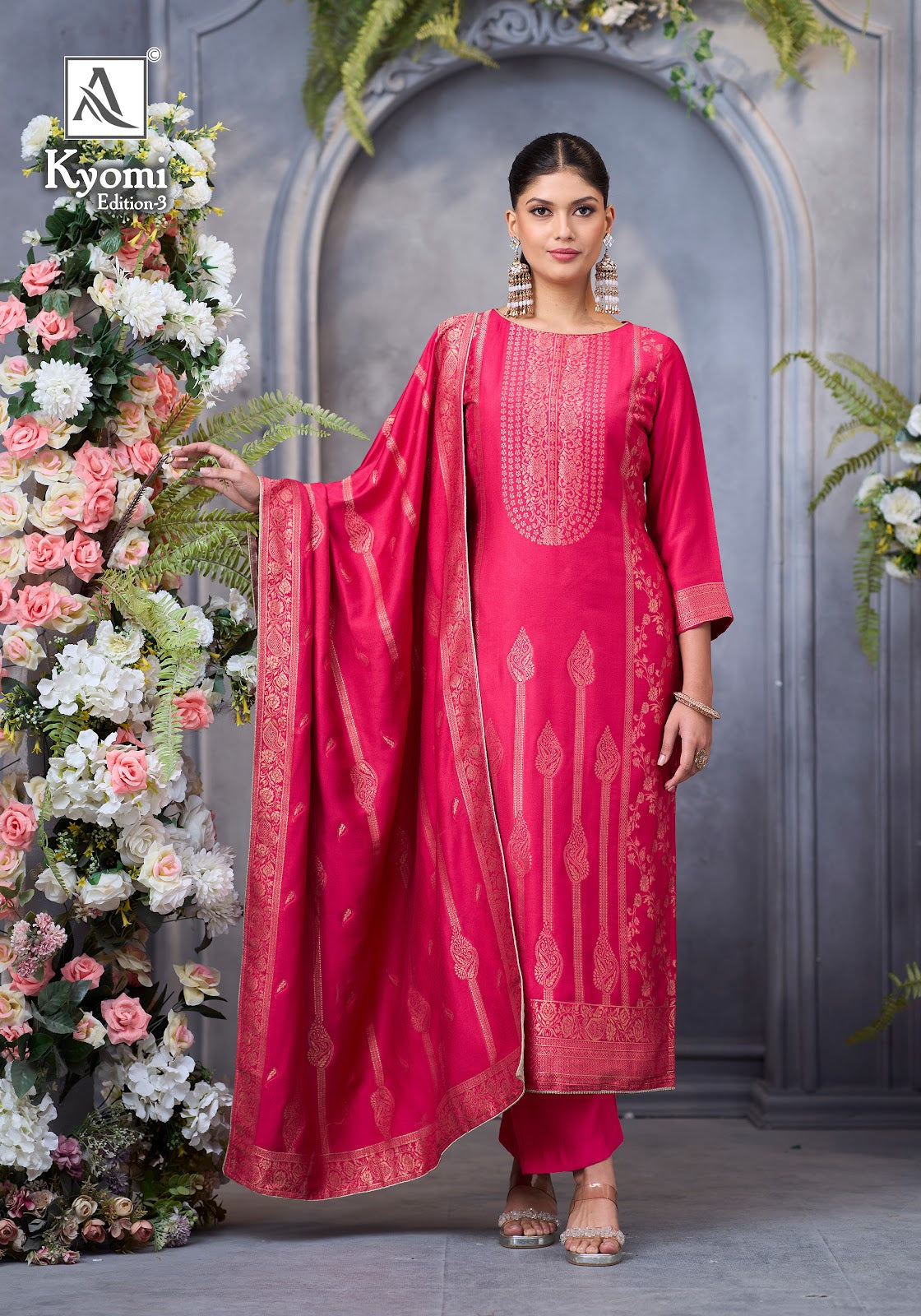 Kyomi Edition 3 Alok Premium Viscose Pashmina Suits Exporter Ahmedabad