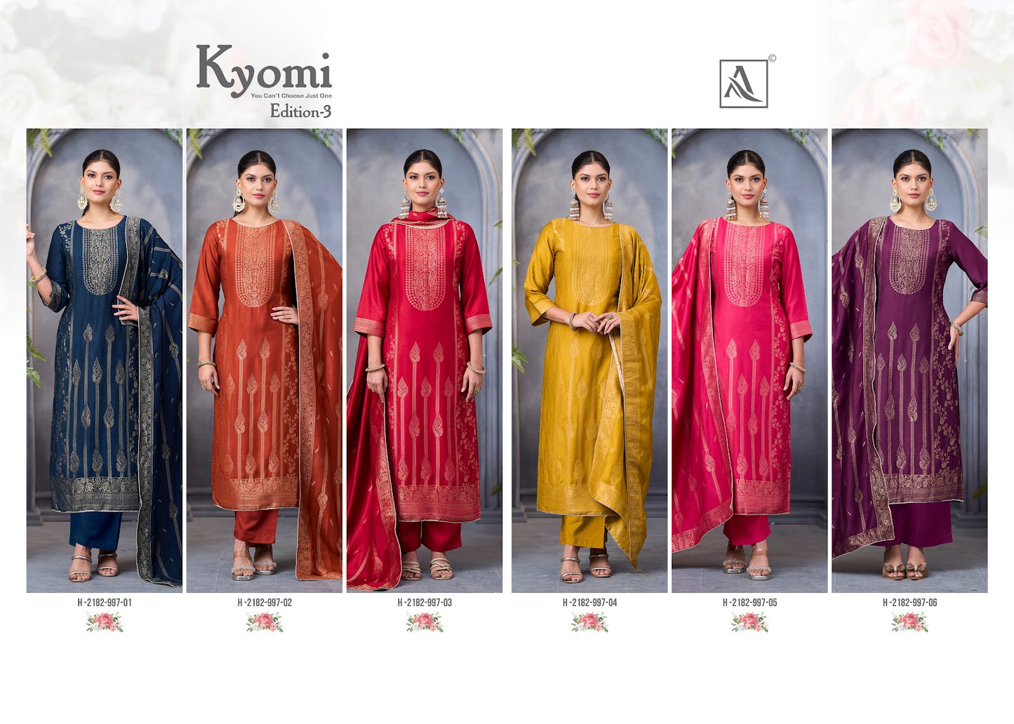 Kyomi Edition 3 Alok Premium Viscose Pashmina Suits Exporter Ahmedabad