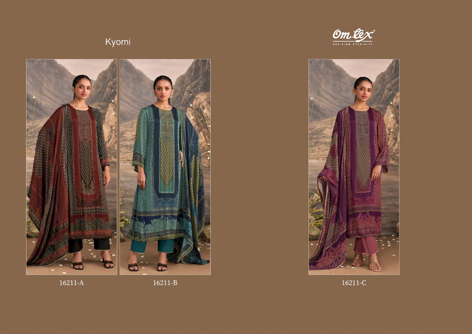 Kyomi Omtex Silk Satin Pant Style Suits Supplier India