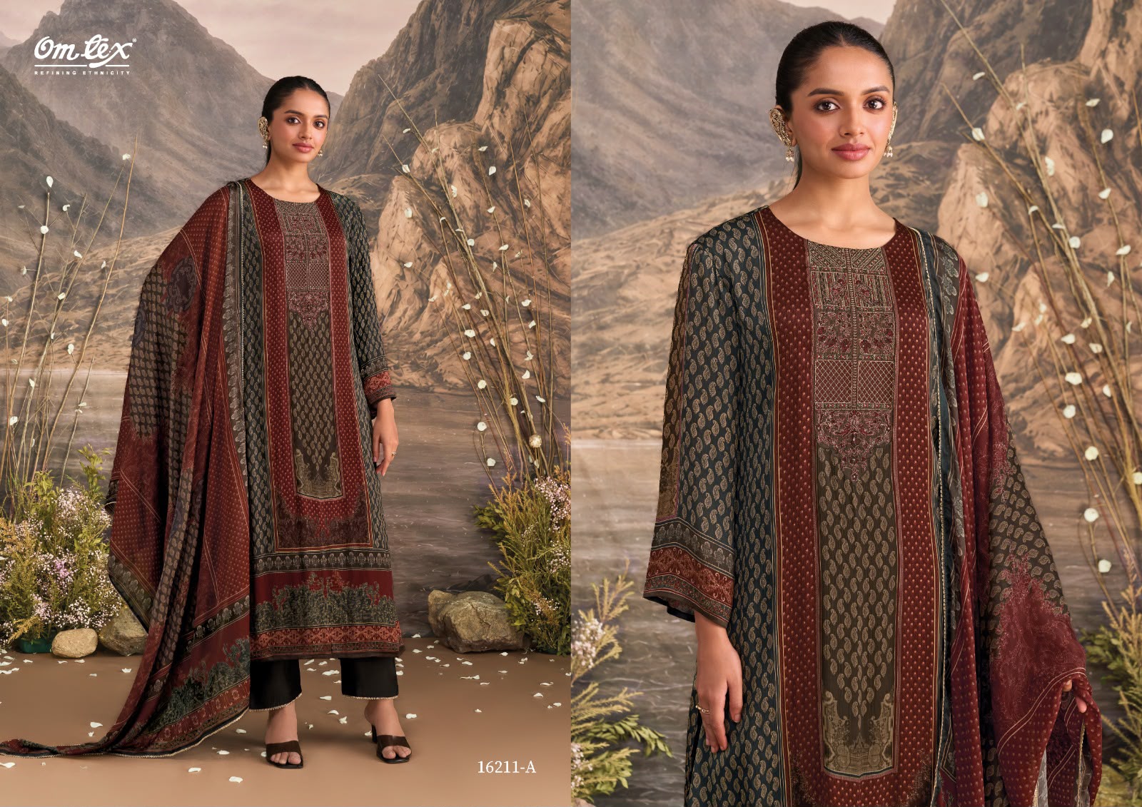 Kyomi Omtex Silk Satin Pant Style Suits Supplier India