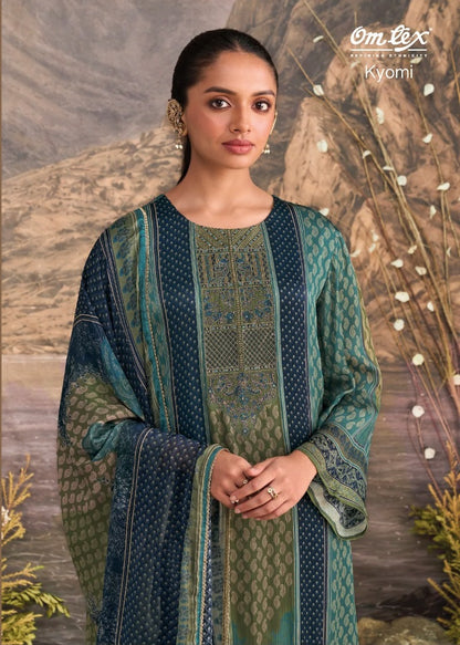 Kyomi Omtex Silk Satin Pant Style Suits Supplier India
