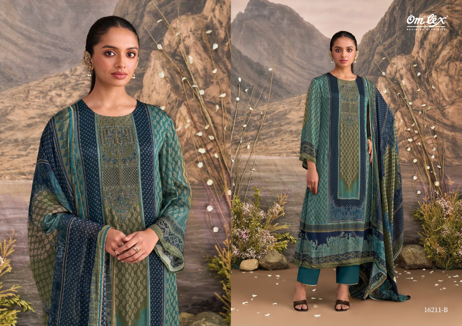 Kyomi Omtex Silk Satin Pant Style Suits Supplier India