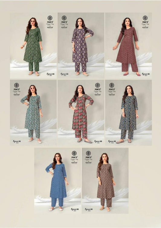 Kyrova-88 Vol 1 Point 8 Deeptex Prints Cotton Co Ord Set Wholesaler