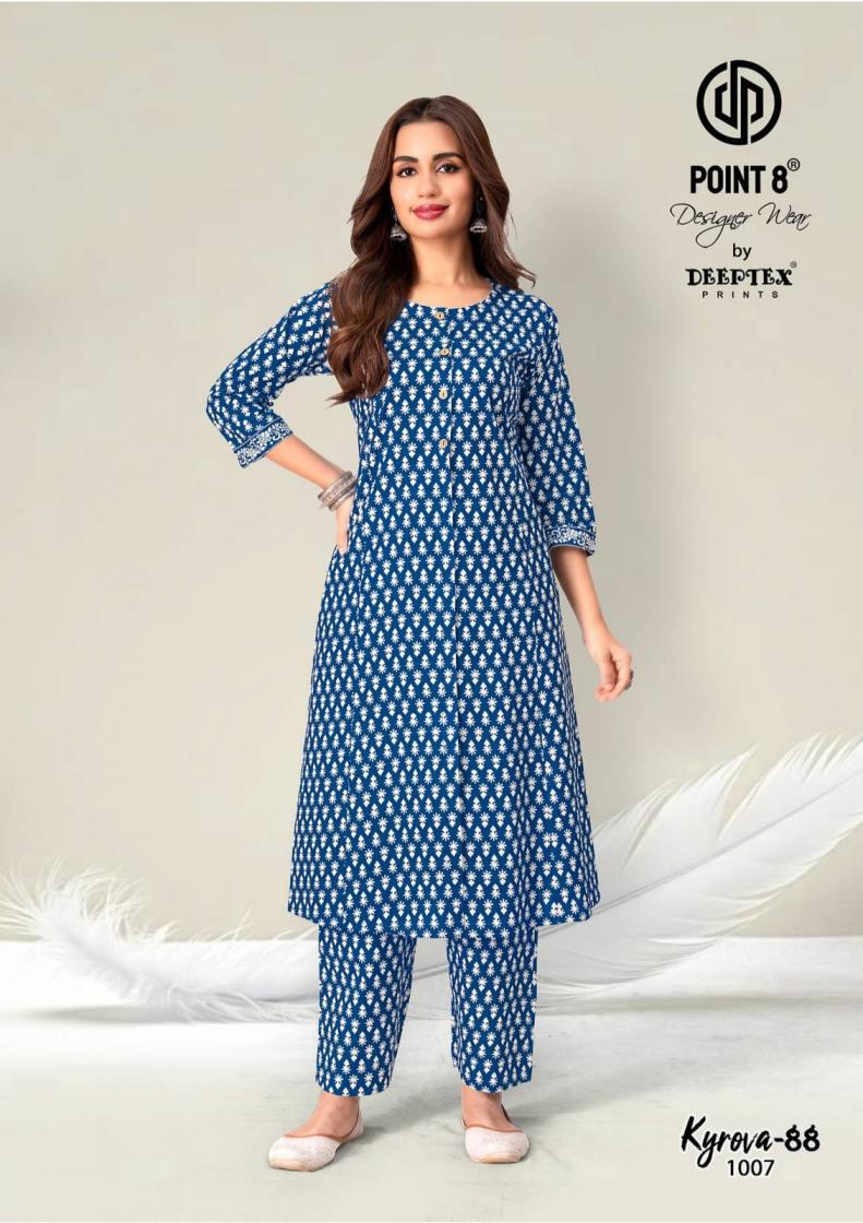 Kyrova-88 Vol 1 Point 8 Deeptex Prints Cotton Co Ord Set Wholesaler