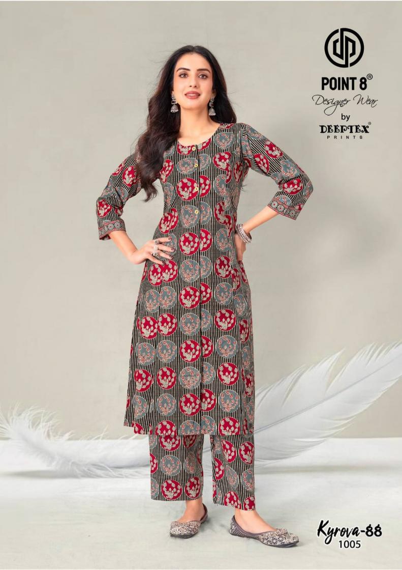 Kyrova-88 Vol 1 Point 8 Deeptex Prints Cotton Co Ord Set Wholesaler