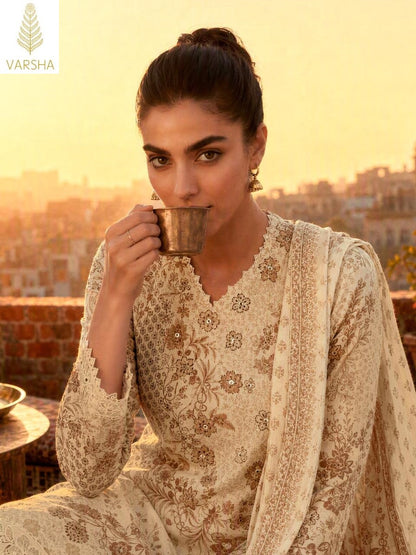 La Botanique Varshaa Cord Pashmina Suits Wholesale Price