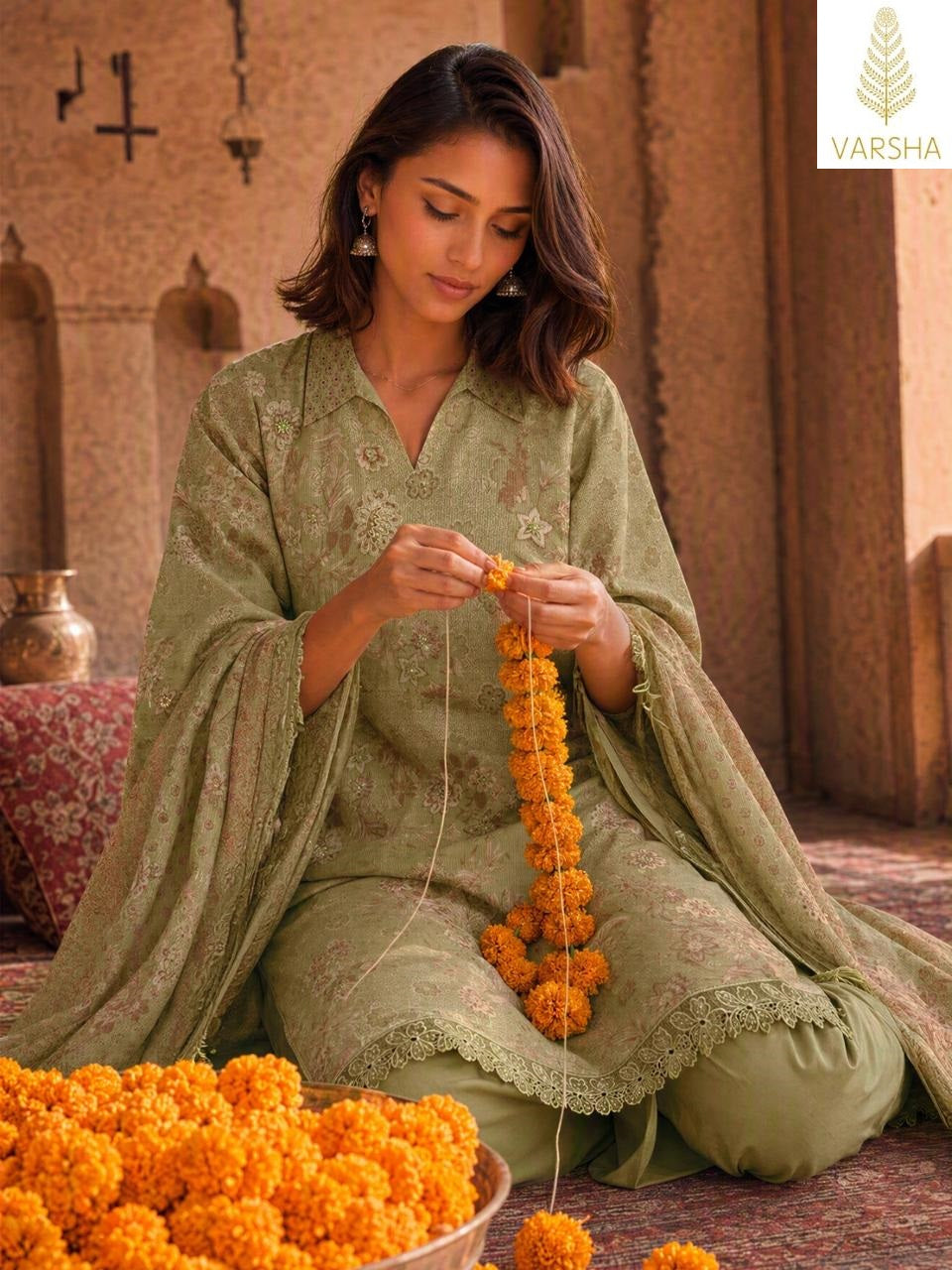 La Botanique Varshaa Cord Pashmina Suits Wholesale Price