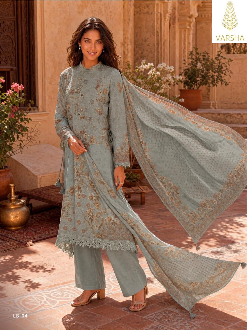 La Botanique Varshaa Cord Pashmina Suits Wholesale Price