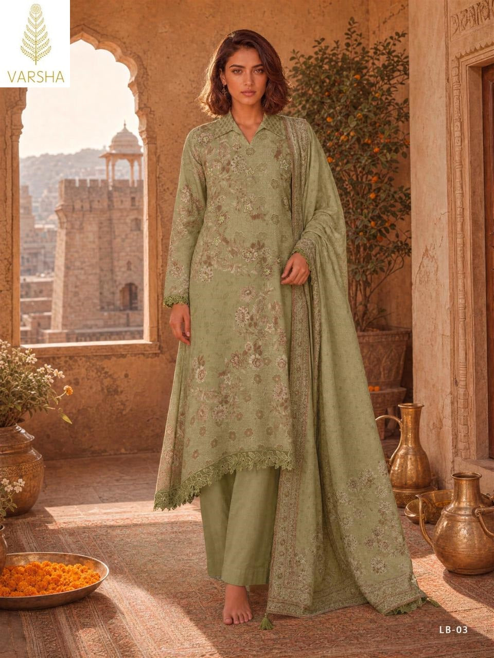 La Botanique Varshaa Cord Pashmina Suits Wholesale Price