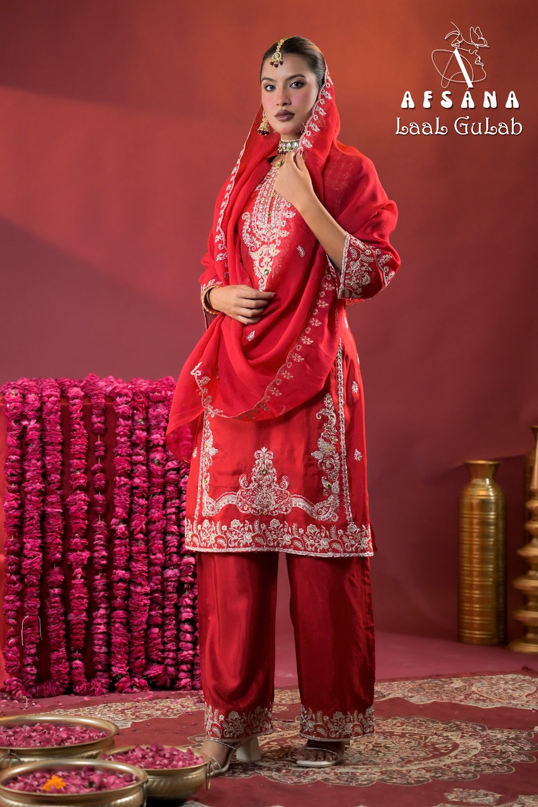 Laal Gulab Afsana Russian Readymade Plazzo Style Suits Wholesaler Gujarat