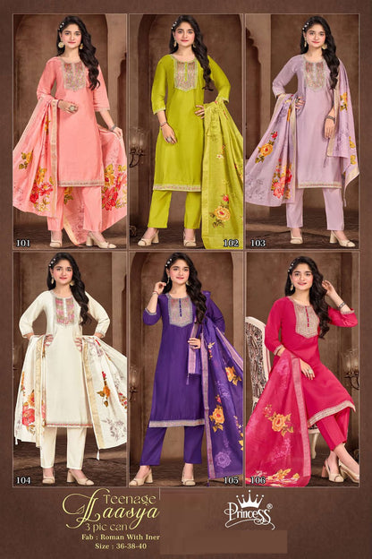 Laasya Princess Creation Roman Girls Readymade Pant Suits Wholesaler