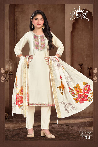 Laasya Princess Creation Roman Girls Readymade Pant Suits Wholesaler