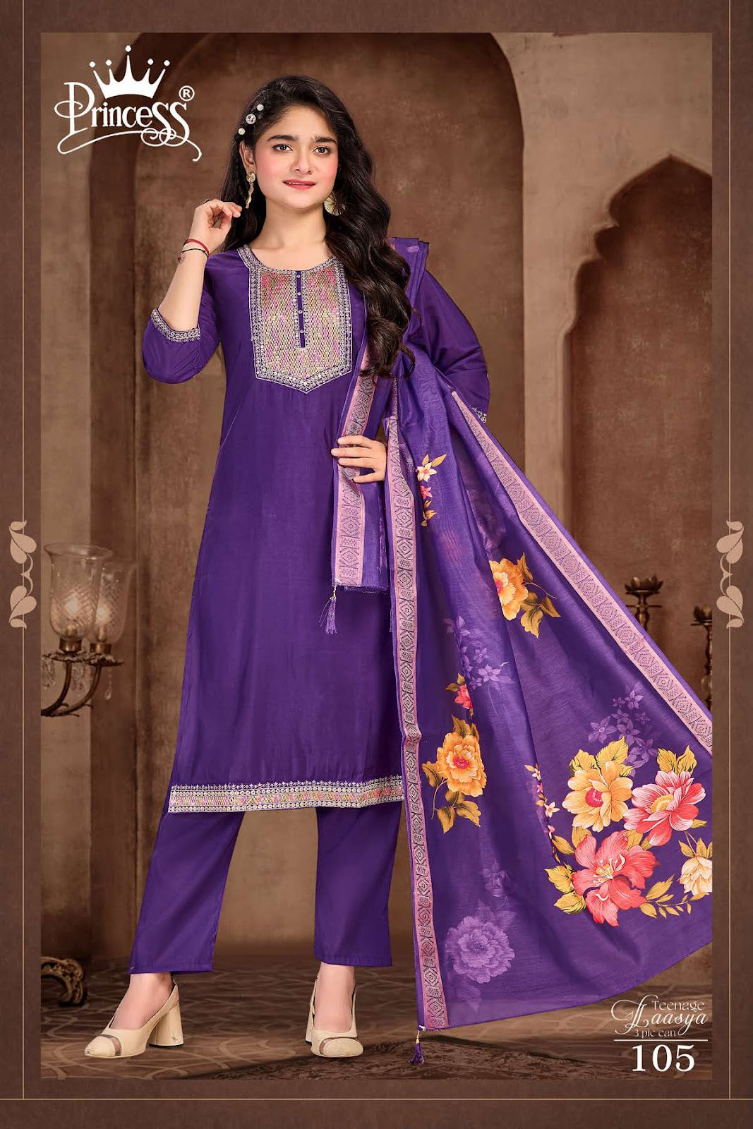 Laasya Princess Creation Roman Girls Readymade Pant Suits Wholesaler
