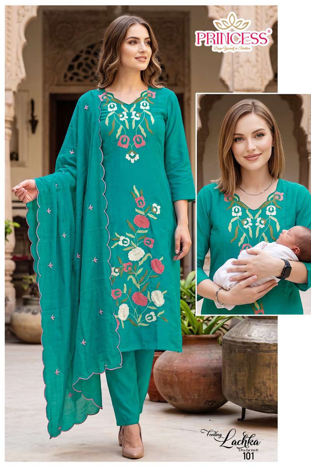 Lachka Princess Creation Roman Feeding Readymade Suit Manufacturer