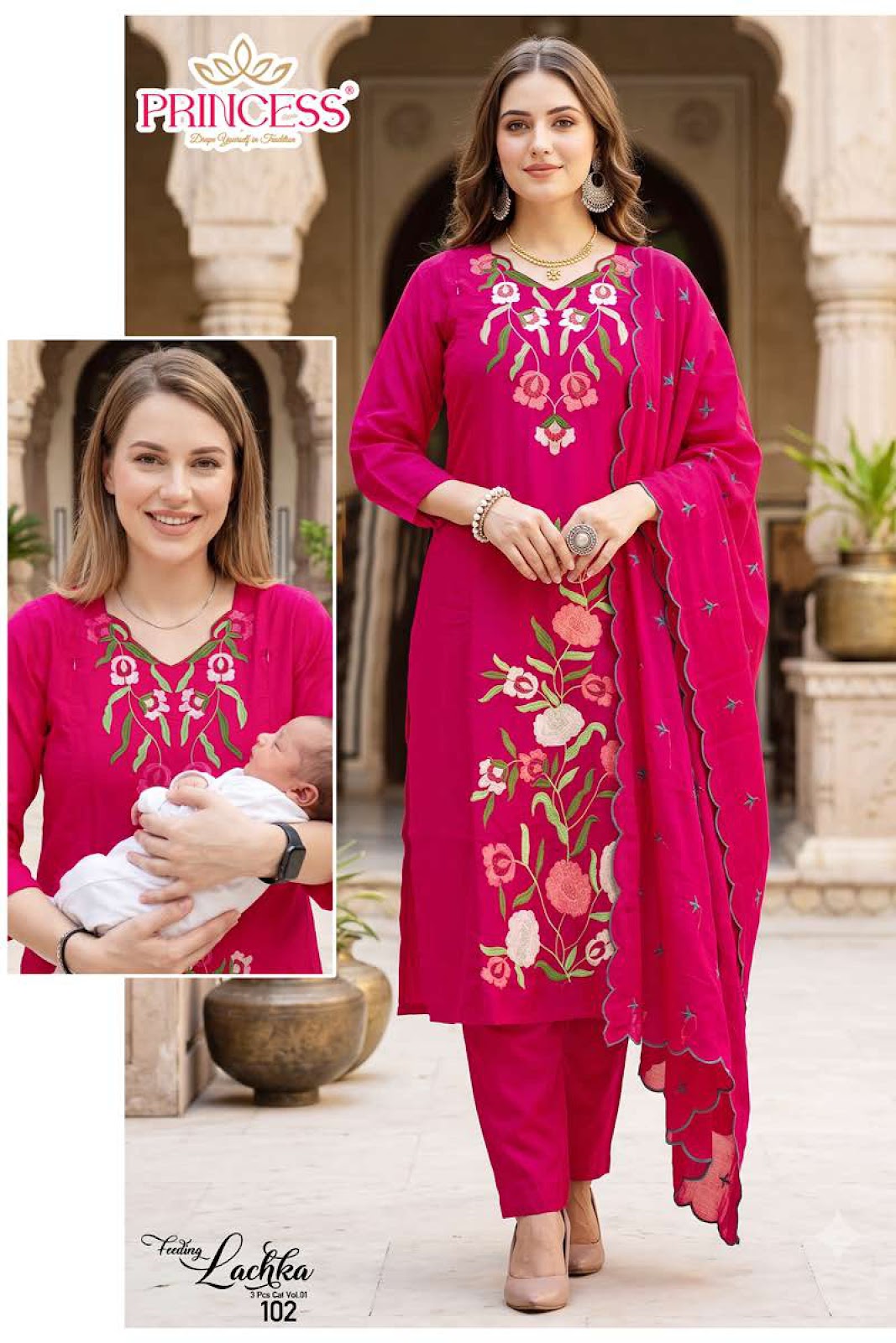 Lachka Princess Creation Roman Feeding Readymade Suit Manufacturer
