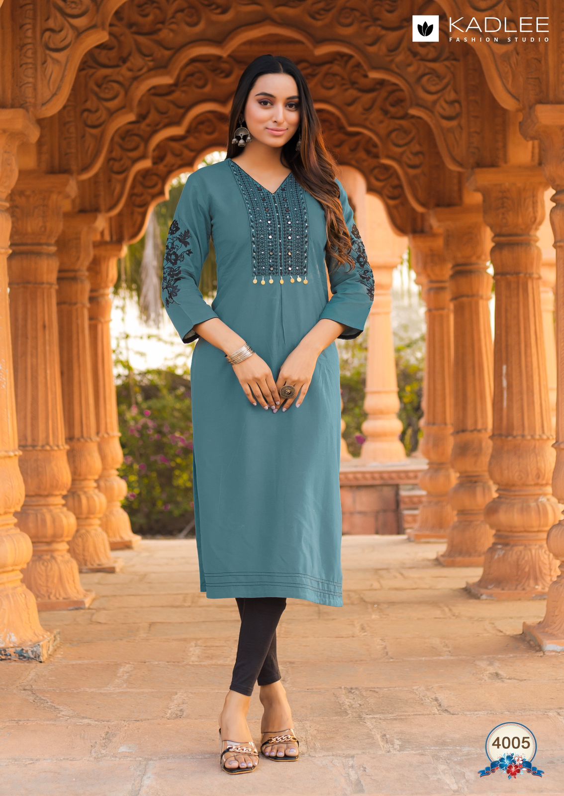 Ladlee Kadlee Rayon Knee Length Kurtis Supplier