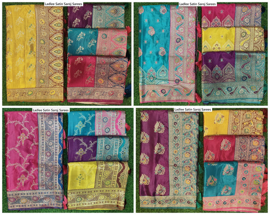 Ladlee Satin Saroj Sarees Supplier Ahmedabad