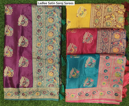 Ladlee Satin Saroj Sarees Supplier Ahmedabad