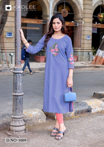 Ladlee Vol 3 Kadlee Heavy Rayon Long Straight Kurti Wholesale