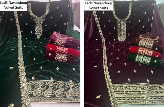 Ladli Nayandeep Velvet Suits Exporter