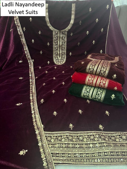 Ladli Nayandeep Velvet Suits Exporter