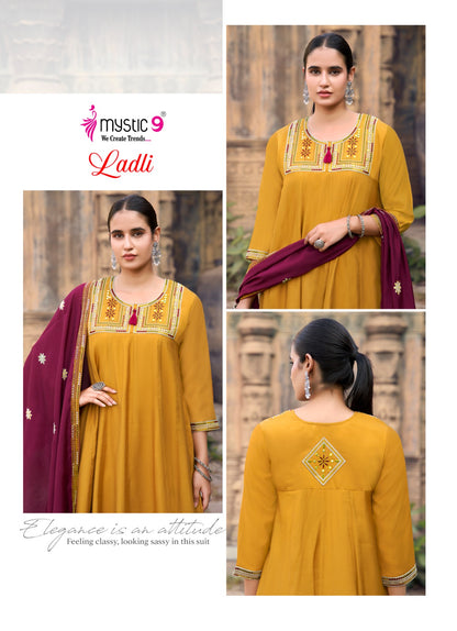 Ladli Vol 1 Mystic 9 Roman Silk Readymade Anarkali Suits Manufacturer India
