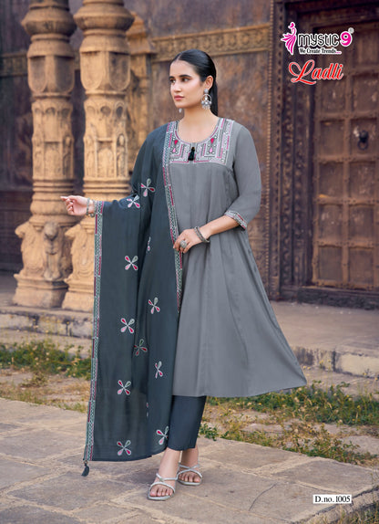 Ladli Vol 1 Mystic 9 Roman Silk Readymade Anarkali Suits Manufacturer India