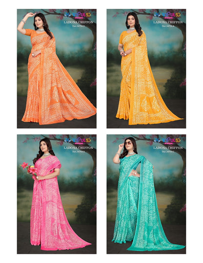 Ladona 34759 Vipul Chiffon Sarees Supplier