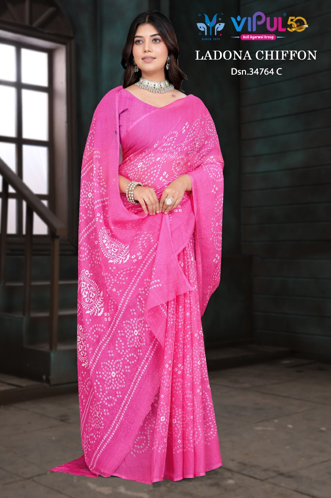 Ladona 34764 Vipul Chiffon Sarees Wholesale