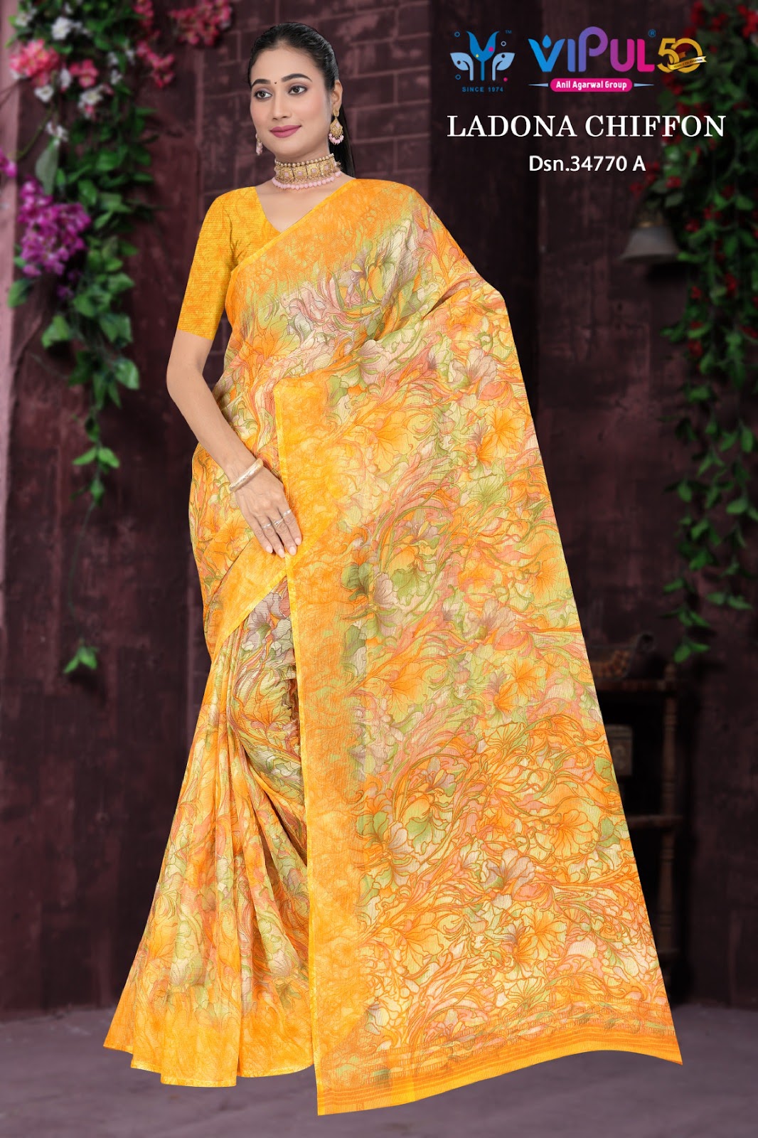 Ladona 34770 Vipul Chiffon Sarees Wholesale Rate