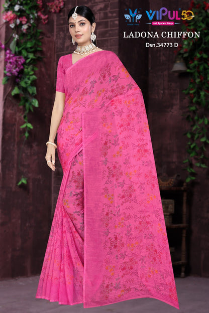 Ladona 34773 Vipul Chiffon Sarees Manufacturer Ahmedabad