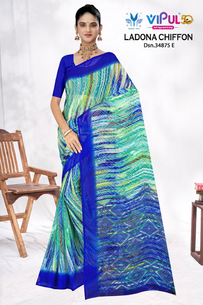 Ladona 34875 Vipul Chiffon Sarees Exporter Gujarat