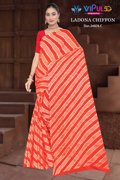 Ladona 34876 Vipul Chiffon Sarees Supplier Gujarat