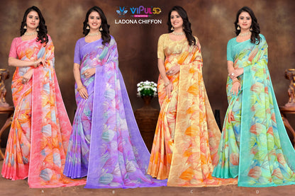 Ladona Vol 131 Vipul Chiffon Sarees Supplier India