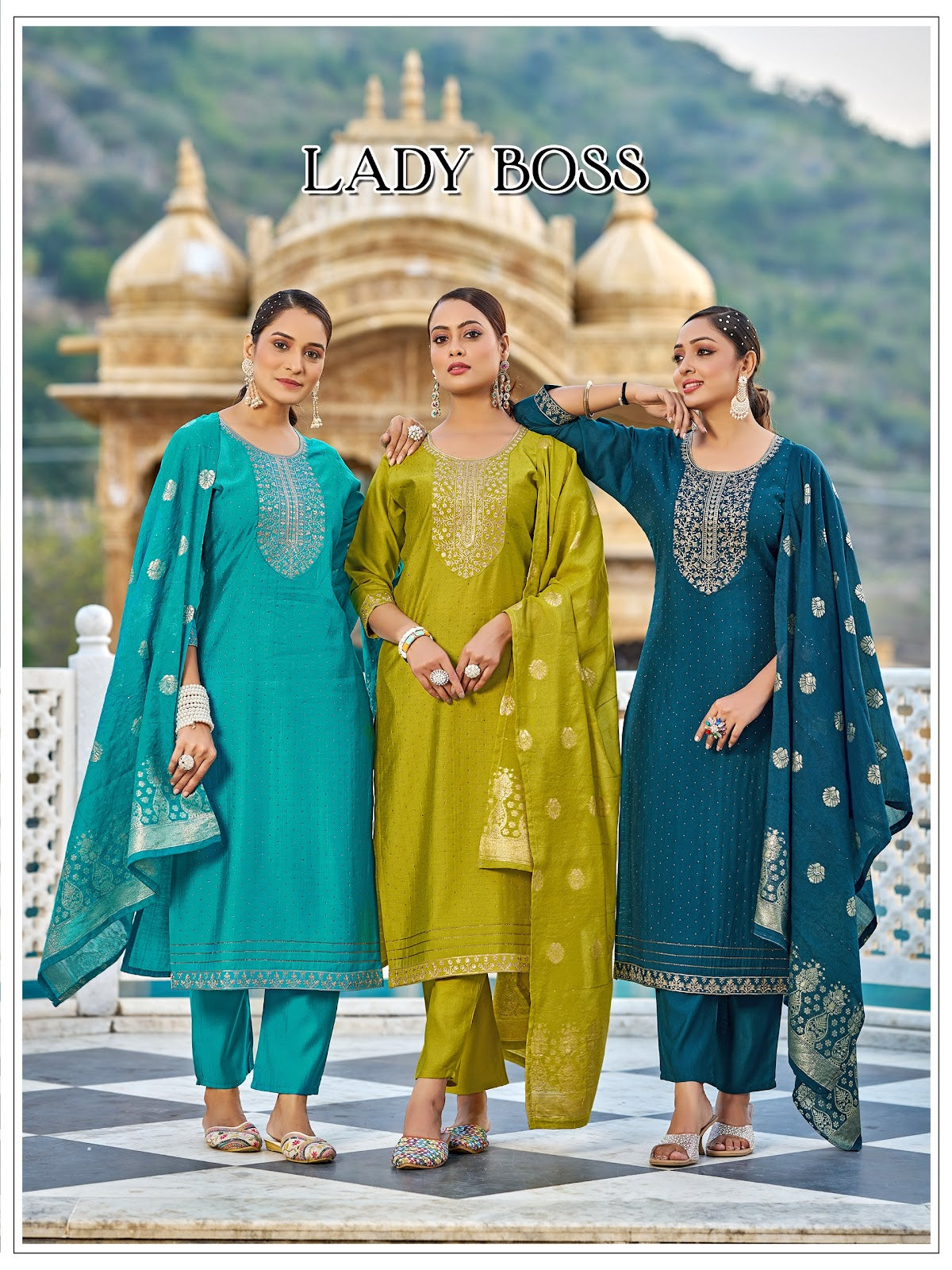 Lady Boss Banwery Vertican Readymade Pant Style Suits Supplier India