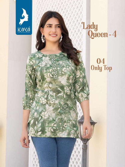 Lady Queen 4 Kaya Capsule Print Short Kurtis Manufacturer Ahmedabad