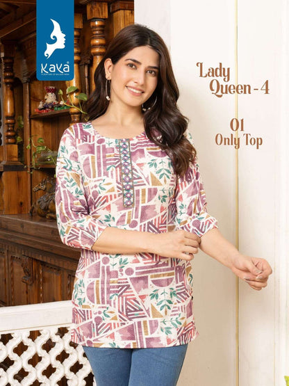 Lady Queen 4 Kaya Capsule Print Short Kurtis Manufacturer Ahmedabad