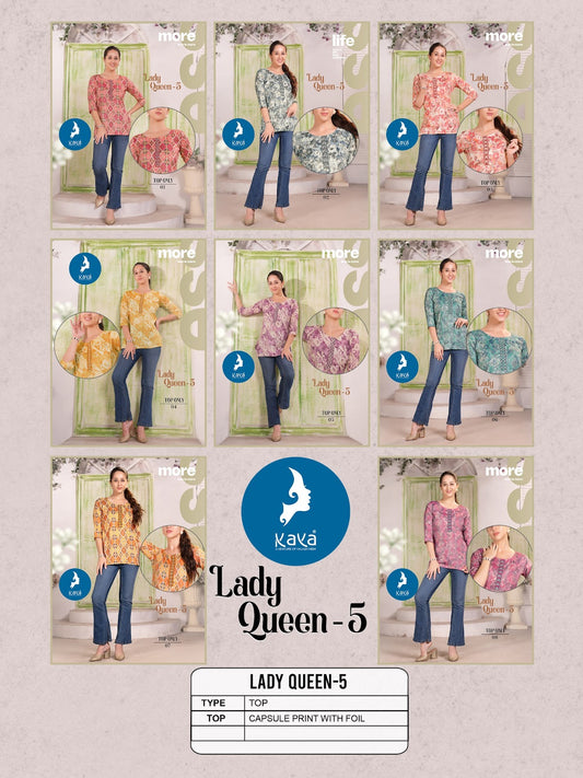 Lady Queen 5 Kaya Capsule Short Kurtis Wholesale Price