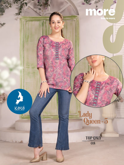 Lady Queen 5 Kaya Capsule Short Kurtis Wholesale Price