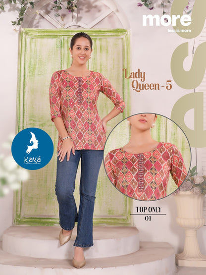 Lady Queen 5 Kaya Capsule Short Kurtis Wholesale Price