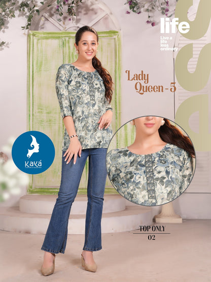 Lady Queen 5 Kaya Capsule Short Kurtis Wholesale Price