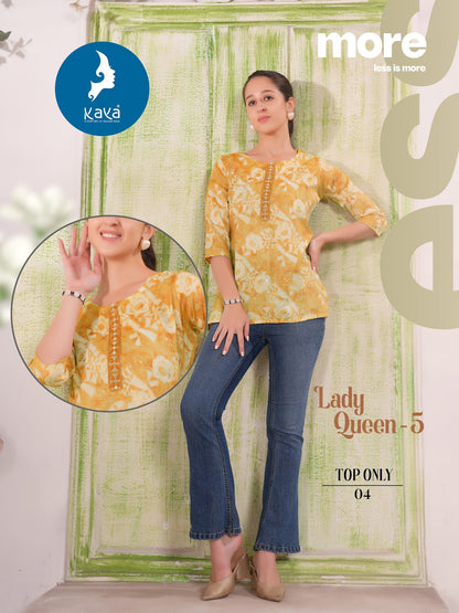 Lady Queen 5 Kaya Capsule Short Kurtis Wholesale Price