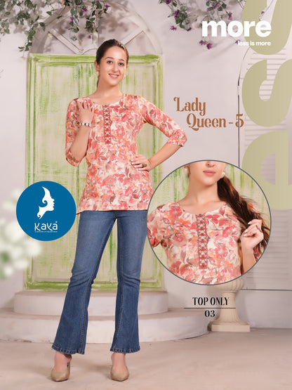 Lady Queen 5 Kaya Capsule Short Kurtis Wholesale Price
