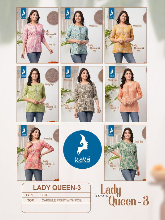 Lady Queen Vol 3 Kaya Capsule Short Kurtis Exporter Gujarat